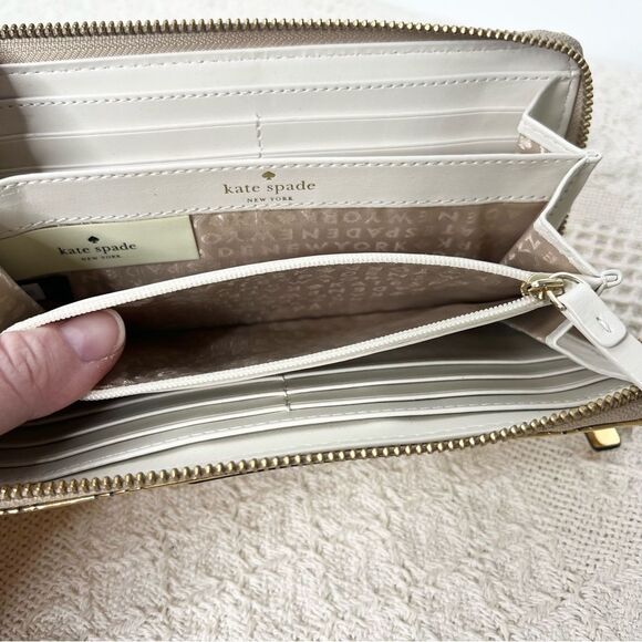 Kate Spade Metro Spade Neda Continental Zip Wallet Metallic Gold - Picture 9 of 10
